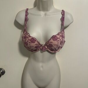 Soma Pink Lace Underwire Bra with Adjustable Straps